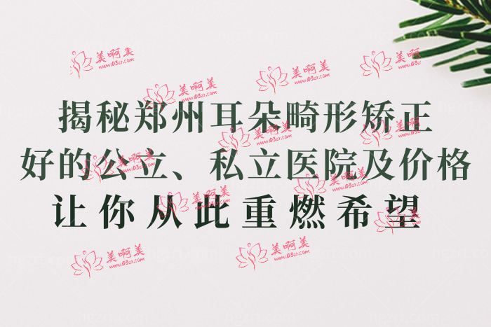 郑州耳朵畸形矫正好的医院及价格